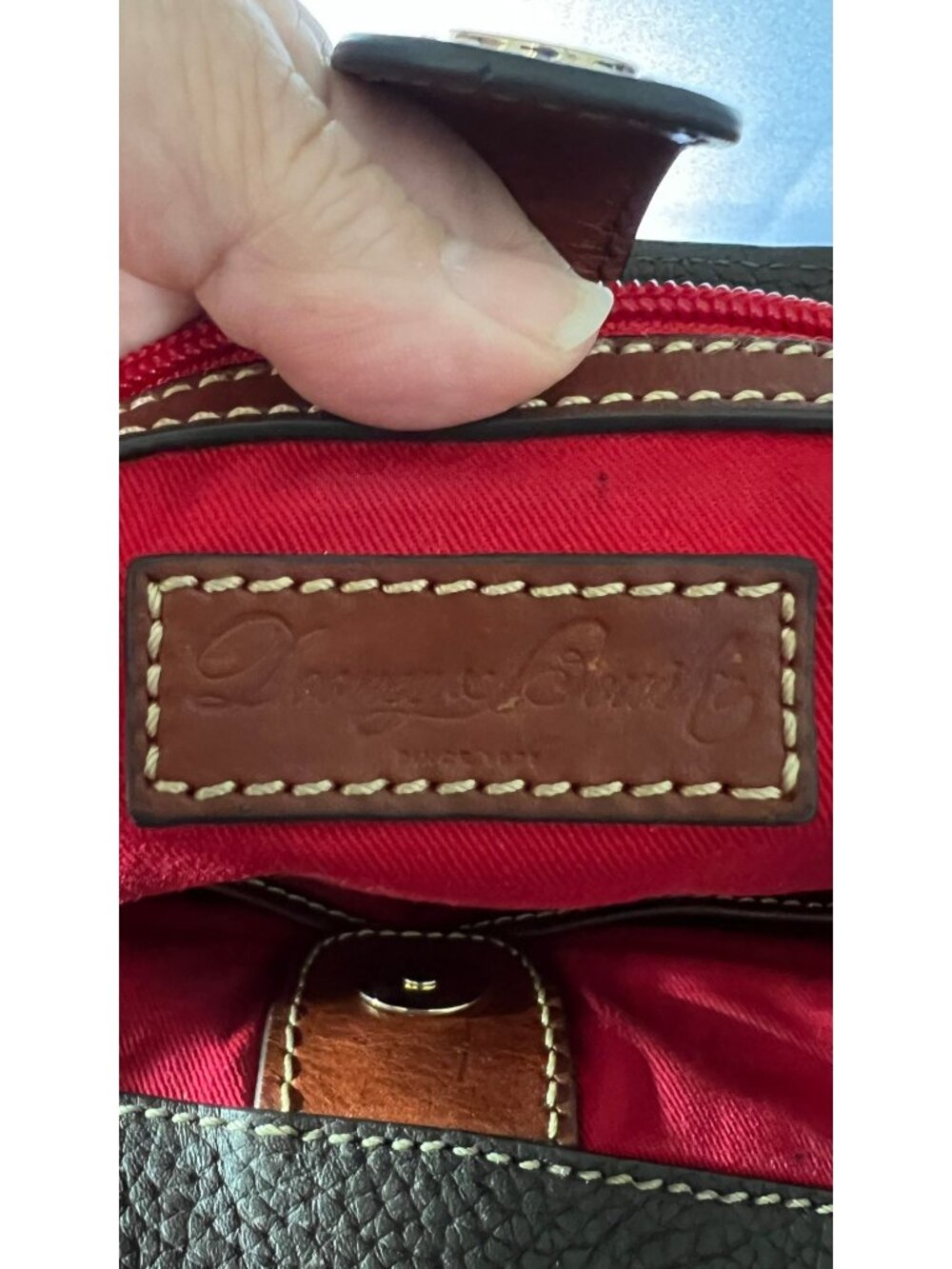 DAMAGED! Dooney & Bourke Brown Pebble Grain Leather Small Satchel Bag - Picture 11 of 14
